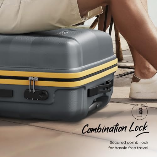 Image of Aristocrat Comet Set of 3 Trolley Bag 56, 66 & 76cm | Small+Medium+Large | Hard Luggage| Smooth 8-Wheel Suitcase| Combination Lock with Sturdy Zipper | 3-Year International Warranty (Grey)