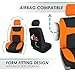 FH Group Car Seat Covers Full Set Cloth - Universal Fit, Automotive Seat Covers, Low Back Front Seat Covers, Airbag Compatible, Split Bench Rear Seat, Car Seat Cover for SUV, Sedan, Van Orange