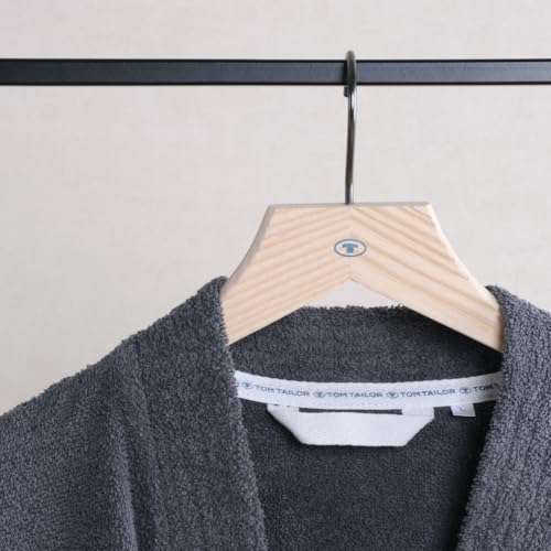 Albornoz de Kimono Tom Tailor gris de algodón para mañanas relajadas en casa 4