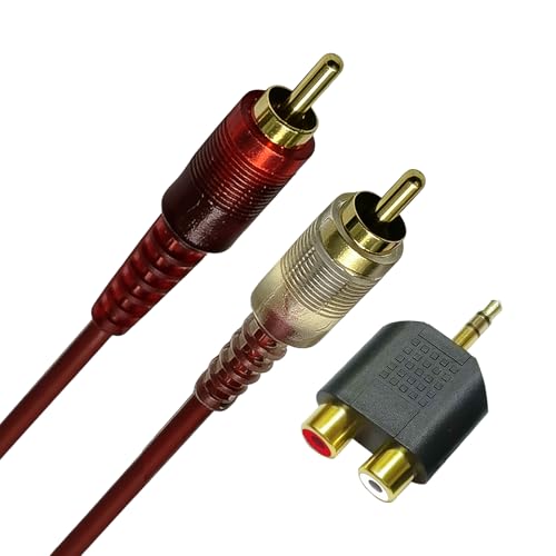 HTDYOO RCA Cable, Male-to-Male 2RCA Audio Cable, Includes a 3.5mm TRS to 2RCA Female Adapter.