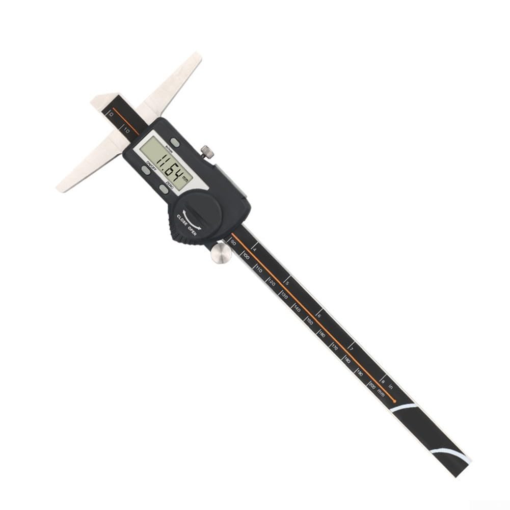 Digitaler Tiefenmessschieber 0-300mm Mit LCD-Display IP54 Wasserschutz 0,01MM Auflösung Und Datenausgang Für Präzise Industrie Und Handwerksmessungen(0-200mm)