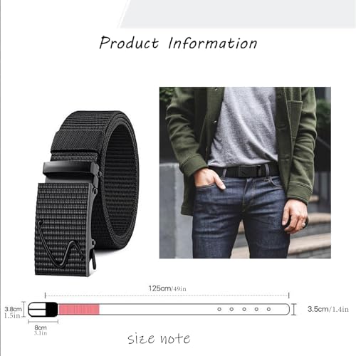 Elastic Braided Stretch Mens Nylon Canvas Breathable Multicolored Military Tactical Great Gifts for Father's Day2