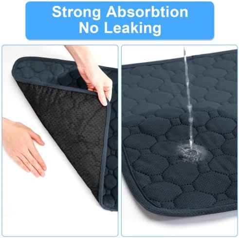 Washable Puppy Training Pads, Reusable Dog Training Pads, Leakproof Dog Pads, 2 Pcs Puppy Pee Pads with Strong Absorption for Indoor, Travel, Car - 100*70 cm