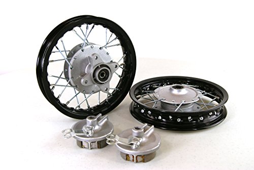 Piranha Replacement Black Front & Rear Alum Wheels Rims for Honda CRF50. 10