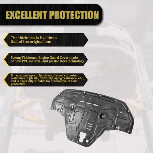 Image of Engine Splash Shield Fit for Hyundai Sonata 2020-2023 Engine Case Guard Under Cover Compatible with 2021 2022 Sonata Front Engine Guard Mud Flaps