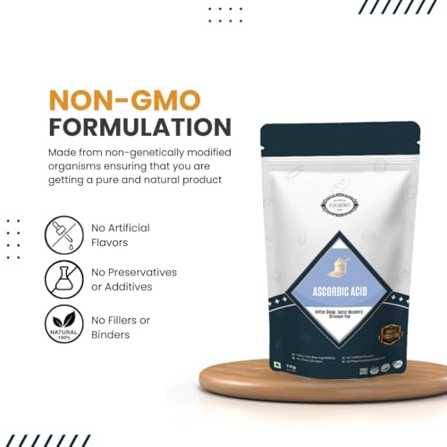 Image of 100% Pure Organic Vitamin C Powder (L-Ascorbic Acid), 1Kg, For Immunity booster, Skin cell Protection, Skin Care Serum Making, collagen Booster (Food Grade, Vegan, Non GMO)