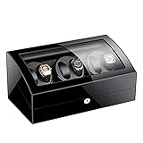TIPOS DE ENERGÍA DE RELOJ: Nuestro enrollador de reloj funciona con alimentación de CA (3V)., Caja de reloj br Reloj de pared SE ADAPTA A LA MAYORÍA DE LOS RELOJES: No importa el tamaño pequeño de las mujeres o el reloj de gran tamaño para hombres, la caja enrolladora automática del reloj mecánico es capaz de sostenerlo.