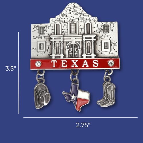 Imán decorativo San Antonio Alamo de metal, 3.5 pulgadas miniatura 3