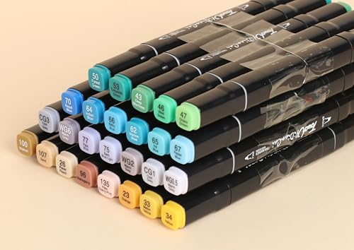 Image of 80 Pcs Dual Tip Art Markers Pen | Alcoholic Markers Set, Drawing Sketch Pen, And Brush Pens With 80 Shades, Touch Cool Alcohol Markers For Painting, Writing, Calligraphy, Drawing And Sketching