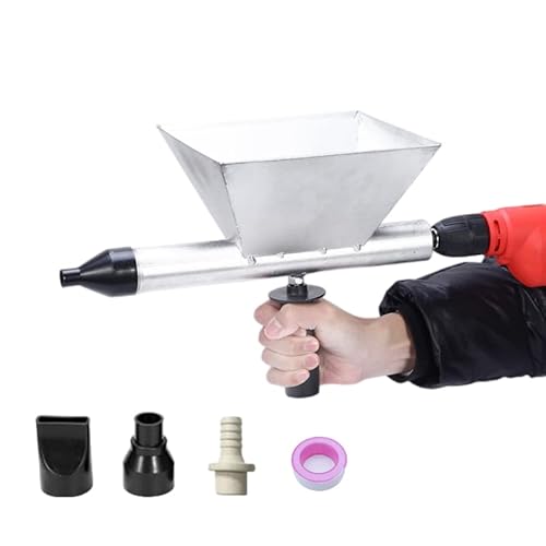 Senhill Électrique Pistolet de pointage du mortier Portable Pulvérisateur de mortier Pistolet à calfeutrage en ciment avec 3 Buses (pas de perceuse électrique) Cover