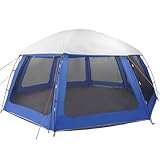 vidaXL Poolzelt mit abnehmbarem Überzelt Netzwänden Azurblau 612x612cm, Pooldach, Pool-Pavillon, wasserdichtes Zelt, Poolpartyzelt, Poolüberdachung