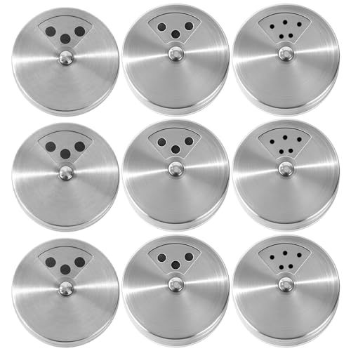 9Pcs Shaker Lids, Leak Proof Spice Lids, Multi Purpose Spice