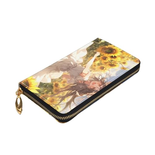 Portefeuille anti-RFID tournesol en cuir pour protéger vos cartes