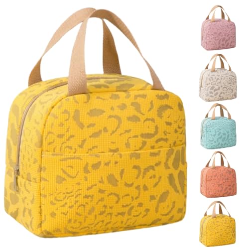 Arae Borsa Frigo Piccola Termica Porta Pranzo con Doppio Isolamento, Impermeabile e Design Organizzato per Ufficio, Palestra, Picnic, giallo