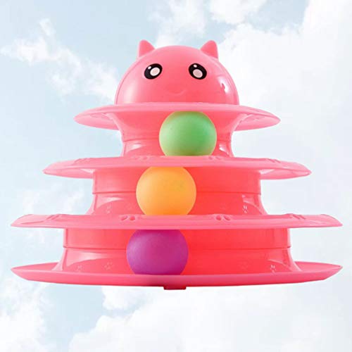 VILLCASE Toalha de 4 NÃ­veis de Brinquedo Interativo Gatinho Brinquedo Gato Brinquedo Bola Brinquedo