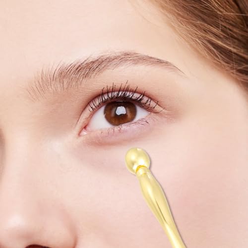 DIYEAH 2pcs Gold Eye Massage Sticks Alloy Eye Cream Roller Facial Skin Care Tools for Wrinkle Reduction - Image 3