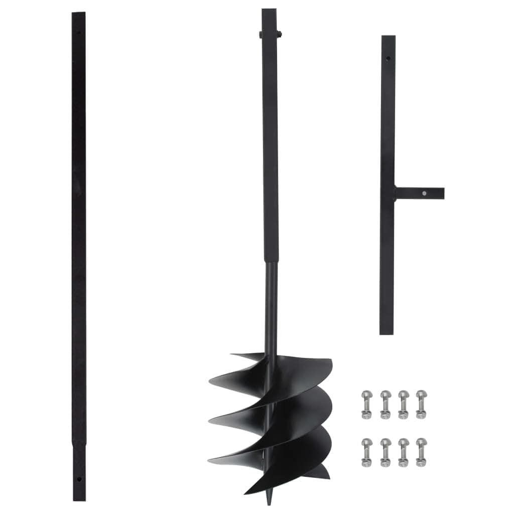 Trivella con manico in acciaio da 250 mm, punta elicoidale con tubo di prolunga da 8 m, set per praticare fori in giardino, pavimento, aiuola e piantare bulbi