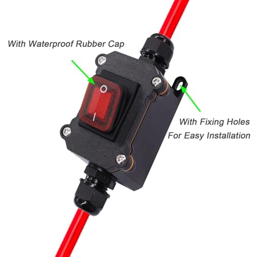 Interruptor de cableado DPST de 12V y 25A estanco IP65 5