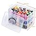 Simthread 63-Color Embroidery Thread Kit – 63 Spools 550 Yards Each, 40WT Polyester Thread with 3-Layer Stackable Box, Bobbins & Tools – Compatible with Brother, Janome, Babylock and More
