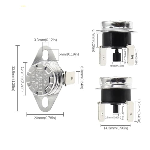 Termostato KSD301 55C soluciona fallos de temperatura interrumpiendo la corriente de 10A 5