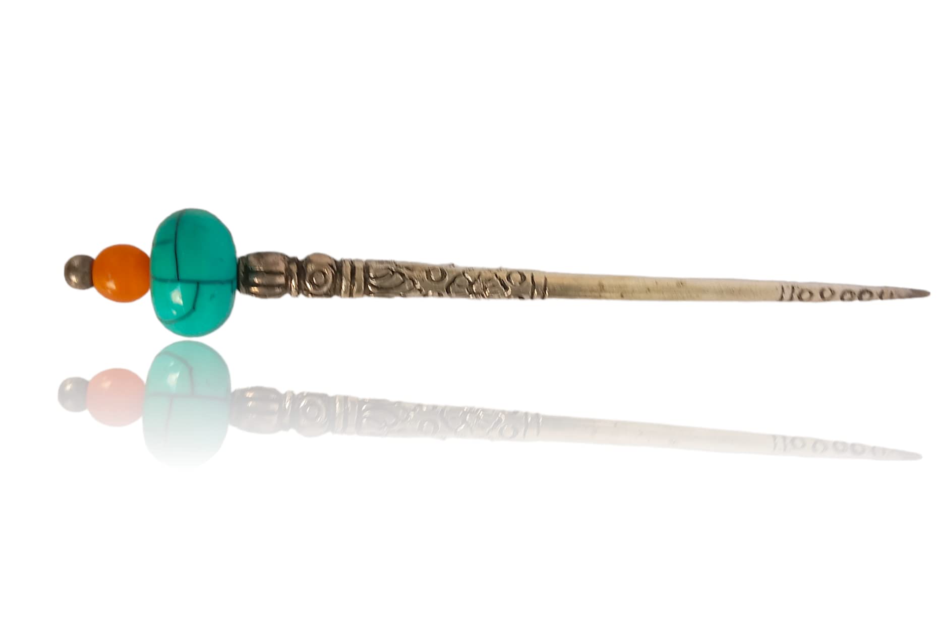 YD Designs Unique and Stylish Oxidised German Silver Traditional Hairpins/JudaPins/Juda Stick with blue beads for Girls And Women (Style 10) (B07HM5QH92) Amazon Price History, Amazon Price Tracker