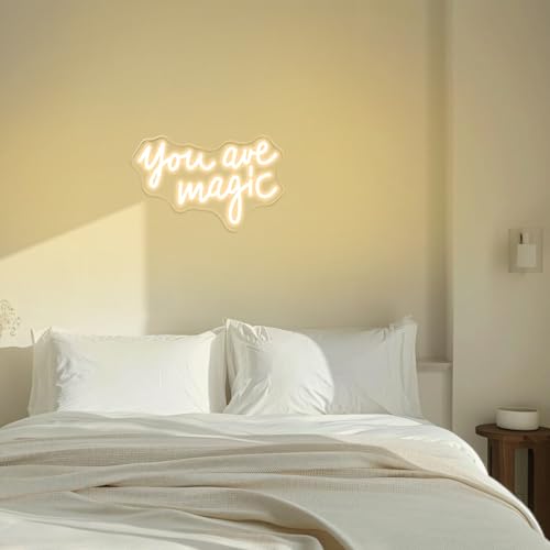 Image of You Are Magic Neon Sign LED Signs for Wall Decor Dimmable Neon Lights Sign USB Powered Light Up Sign for Bedroom Living Room Home Bar Man Cave Christmas Birthday Party Wedding Decoration Gifts