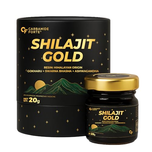 Image of Carbamide Forte Shilajit /Shilajeet Gold Resin for Men | Shilajit for Men with Saffron, Swarna Bhasma | Ayurvedic Shilajeet Gold Original with Fulvic Acid & Trace Minerals | Heavy Metal Free | 20g Resin
