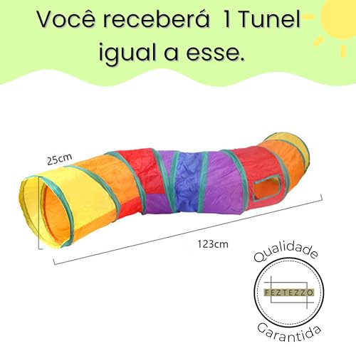 Brinquedo Túnel Interativo para Gatos Pets em S, Labirinto,Dobrável, 123cm, Com Saídas Laterais, Col