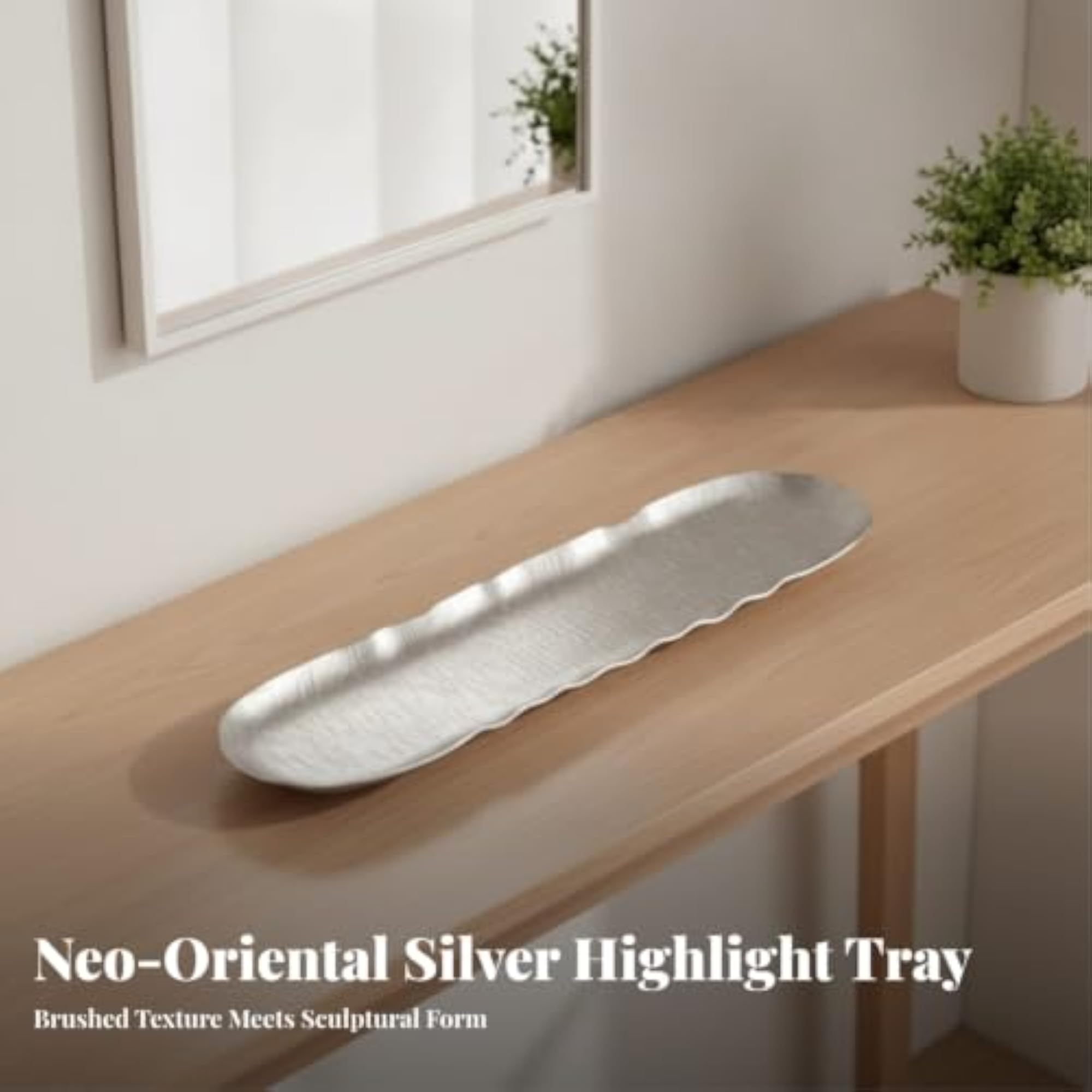 Lightweight Textured Aluminum Catchall Tray, Rose Gold