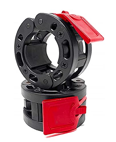 Image of Clout Fitness Olympic Barbell Clamps Collars Quick Release Pair of Locking Weight Clips Fit 2 Inch Barbell for Weightlifting