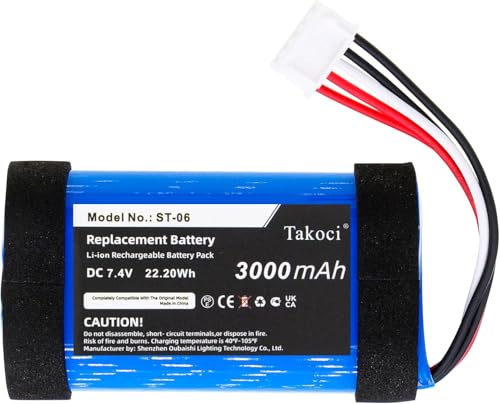 TAKOCI Replacement Battery for So-ny SRS-XB31 SRS-XB33 ST-06 IAJ002NA ID1057 7.4V 3000mAh