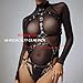 VKFOFEG Damen Leder Body Harness - Sexy Frauen Party Geschirr - Punk Erotische Dessous