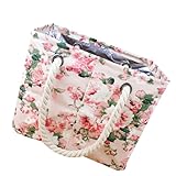 TOGEVAL Tragbare Kulturtasche Große Kapazität Canvas Duschtasche Reise Fitness Schwimmtasche Pink