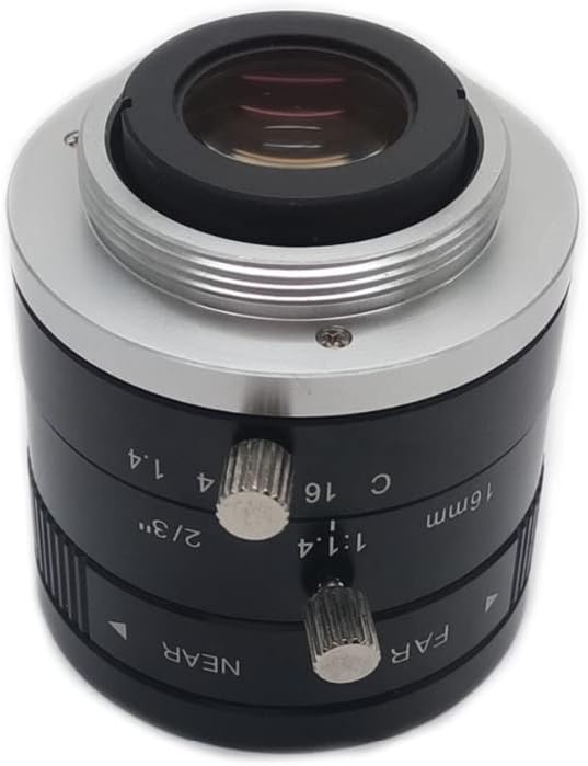 実験室用顕微鏡スライド 2/3インチ F1.4口径 Cマウント 16mm 焦点距離 工業用顕微鏡顕微鏡用カメラレンズ用