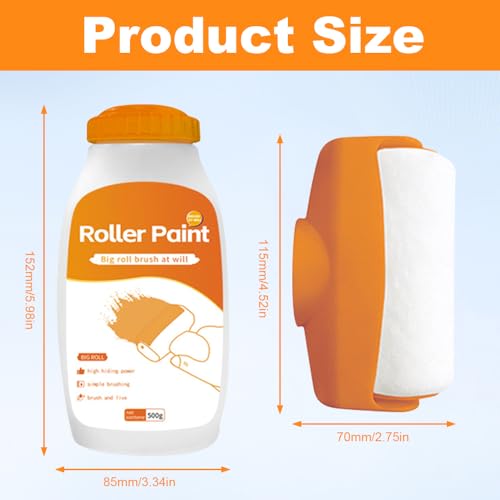 CLIUNT Wandfarbe Ausbessern Weiß, Wandreparatur rollbürste, Wandfarbe Weiß Roller mit Handschuhen, Ausbesserungsfarbe Weiss Roller