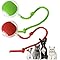 Interactive Dog Toys Ball for Indoor - Automatic Moving Cat Toy Puppies Toys - Rolling Ball Motion Activate 360° Smart Automatic Rolling Pet Ball (Red+Green)