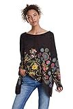 Modisch. Desigual Damen Sweat_NINIVE Sweatshirt, Schwarz (Gris Alquitran 2022), Small (Herstellergröße: S)