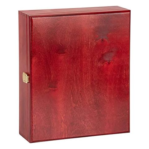 Triple Bottle, Wooden Gift Box for Wine, Champagne or Whisky (Burgundy) Wine NOT Included Cover