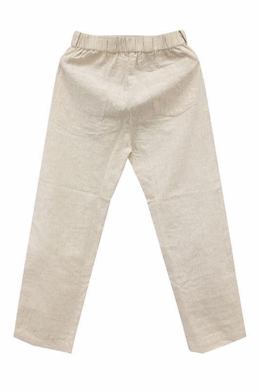 Image of Men's Linen Blend Cord Set Loungewear | Lightweight Breathable Summer Co-ord Set | Relaxed Fit Shirt & Elastic Waist Pants | Comfortable Travel, Beach & Casual Lounge Wear| S-2XL |