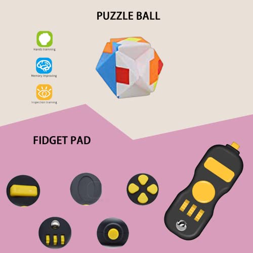 Fidget Toy Set 10 Pack, Magic Cube Fidget Rings Infinity Cube Fidget Pad Flippy Chain, Handheld Toys For Sensory Kids & Adults #TOP3