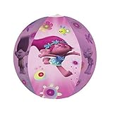 Lively Moments Aufblasbarer Wasserball / Ball / Strandball / Spielball mit den Bildern von DreamWorks Trolls Poppy, Branch und Guy Diamond Durchmesser ca. 50 cm in pink - lila