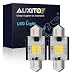 AUXITO 400 Lumens 1.42 inch 36MM 6411 6418 Canbus Error Free Festoon LED Bulbs 3020 Chipsets for Interior Car Lights License Plate Dome Map Door Courtesy Lights Xenon White, Pack of 2
