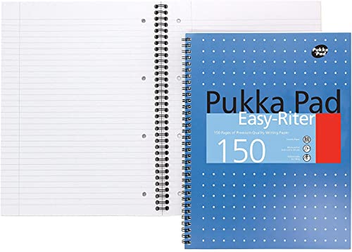 Pukka Pad, Easy-Riter A4 Notebook 3-Pack – Twin Wirebinding with 150 Pages of 80GSM Paper, Perforated Edges, and 4 Hole-Punch Compatibility – 29.3 x 27cm - Image 6