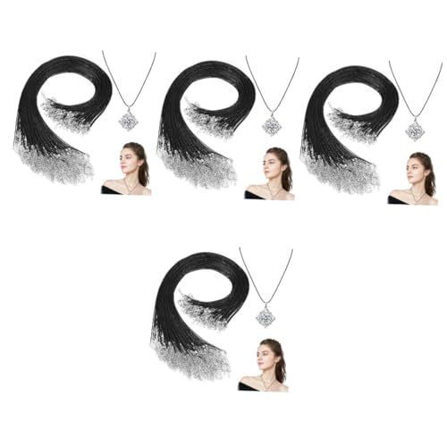 Cordon Colliers avec Fermoir Fil Ciré pour Bracelets Corde De Cire Noir 400 Pcs - 2
