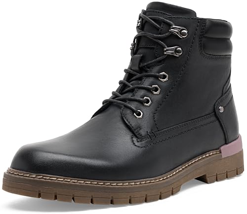 Jousen Men Boots Premium Leather Casual Motorcycle Boots for Men(AMY8140A black 10)