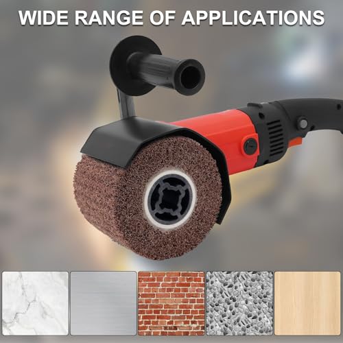 Mumjooyi Nylonbürste Schleifwalze Bürste Satinierwalze Winkelschleifer Schleifhülsen für Schleifroller Schleifmaschine zum Polier Rot 120 x 100 mm -120 Körnung