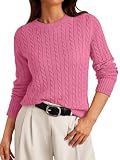 LILLUSORY Womens Cable Knit Sweater Fall 2026 Fashion Clothes Hot Pink