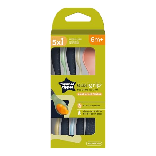 Tommee Tippee  Esslernlöffel Easigrip, griffiges Design, ab 6 Monaten, mehrfarbig 72 g, 5er Pack