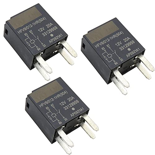 Hisport Air Conditioning Compressor Relays-12V 10A 4P Multi-Purpose Relay 12088567 - Compatible With Buick,Cadillac,Chevrolet,Gmc,Hummer More(3 Pack) #TOP28