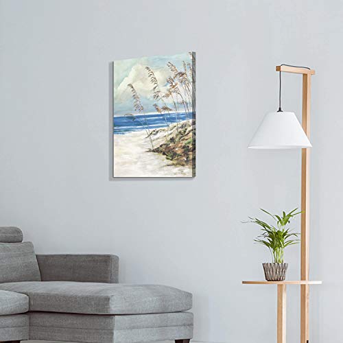 Artistic Path Abstract Beach Wall Art Picture: Blue Ocean Artwork Seaside Painting Print On Canvas For Office (24" W X 18" H, Multi-Sized) #TOP3